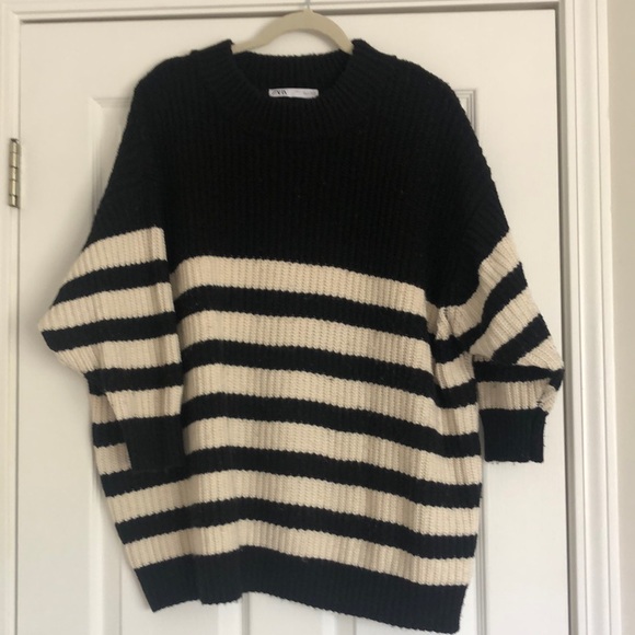 Zara Sweaters - Zara Oversized Striped Tunic Sweater
